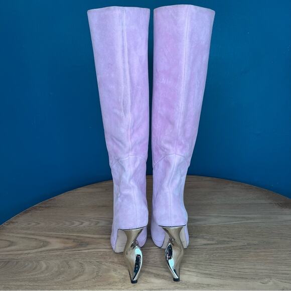 Brandon Maxwell Suede Structural Mirror Heel Knee High Boots Women’s Size 40/10 - Picture 3 of 11
